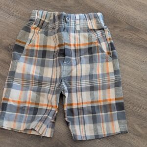 Calvin Klein Jeans Kids Plaid Shorts - Gray, Orange, Cream